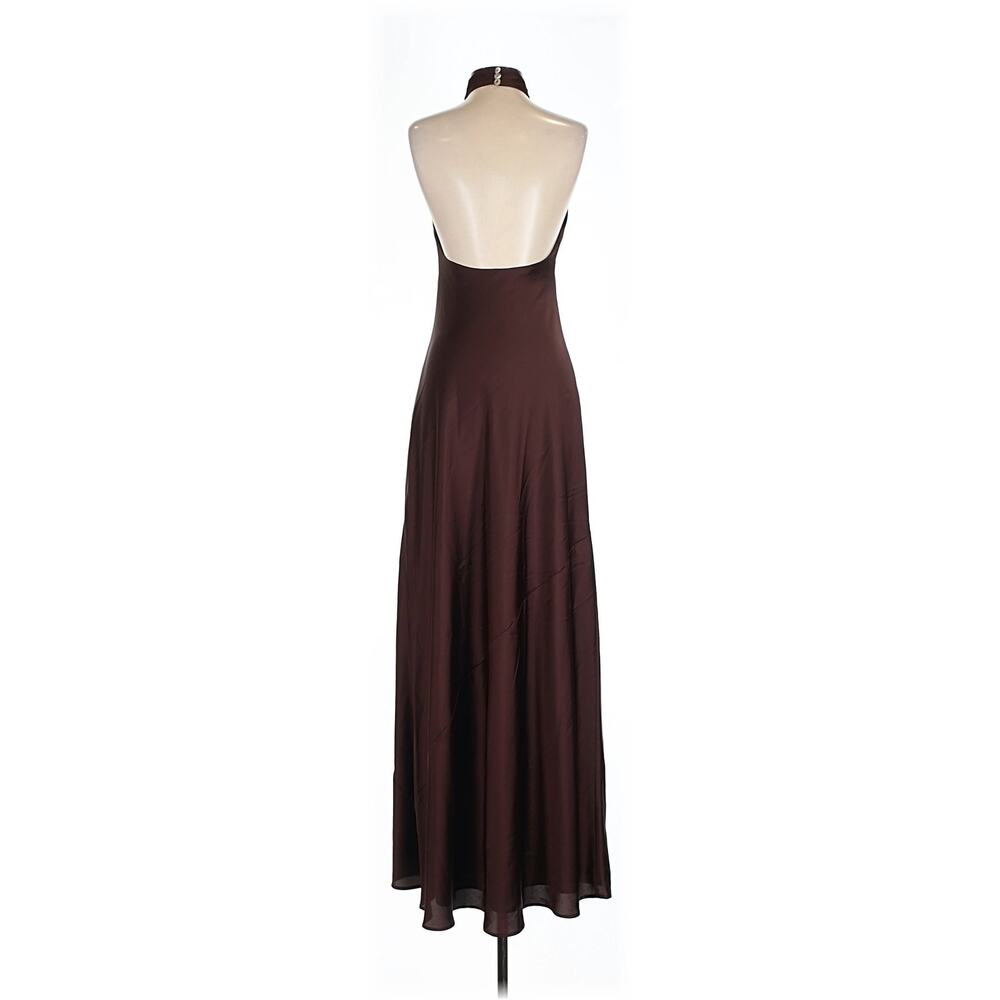 Show Me Your Mumu Jasmine Halter Maxi Dress Chocolate Luxe Satin XXS - Picture 5 of 8